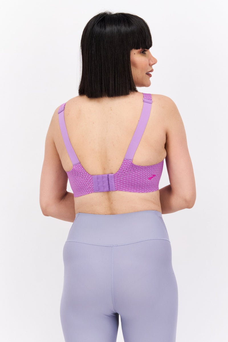 Brooks Women Sportswear Fit Lightly Padded Running Sports Bra, Purple - Image 4